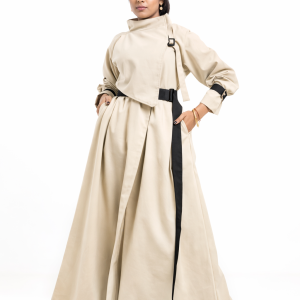 Home elegance in arc trench dress